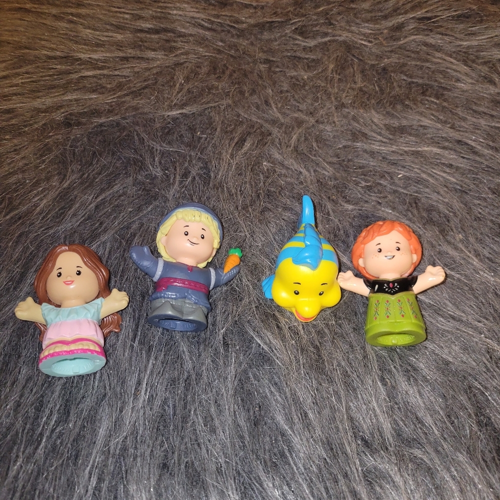 Fisher-Price Little People Disney & Barbie Figure Lot of 4